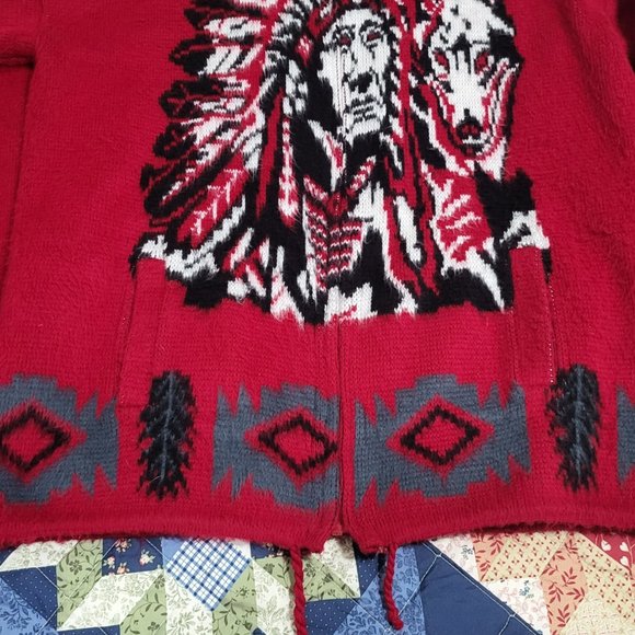 Native American & Wolf Hoodie Made In Ecuador - Picture 4 of 11